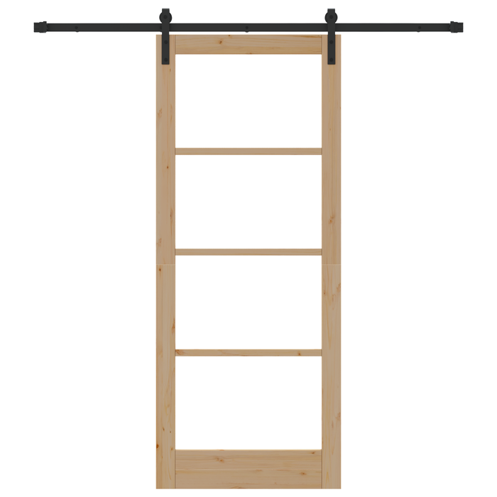 Porta Scorrevole con Set Hardware "ORKDAL" Legno Massello & Vetro