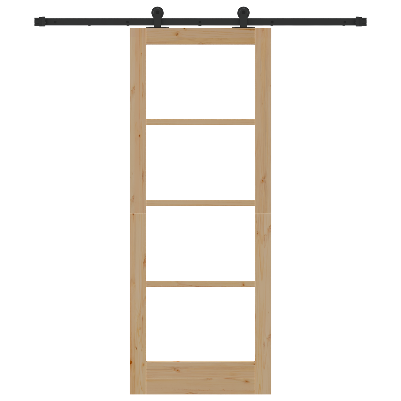 Porta scorrevole  con accessori 'ORKDAL'in legno massello e vetro