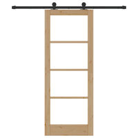 Porta scorrevole  con accessori 'ORKDAL'in legno massello e vetro