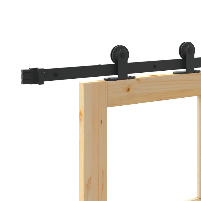 Porta Scorrevole  con Set di Ferramenta 'ORKDAL'in Legno Massello & Vetro