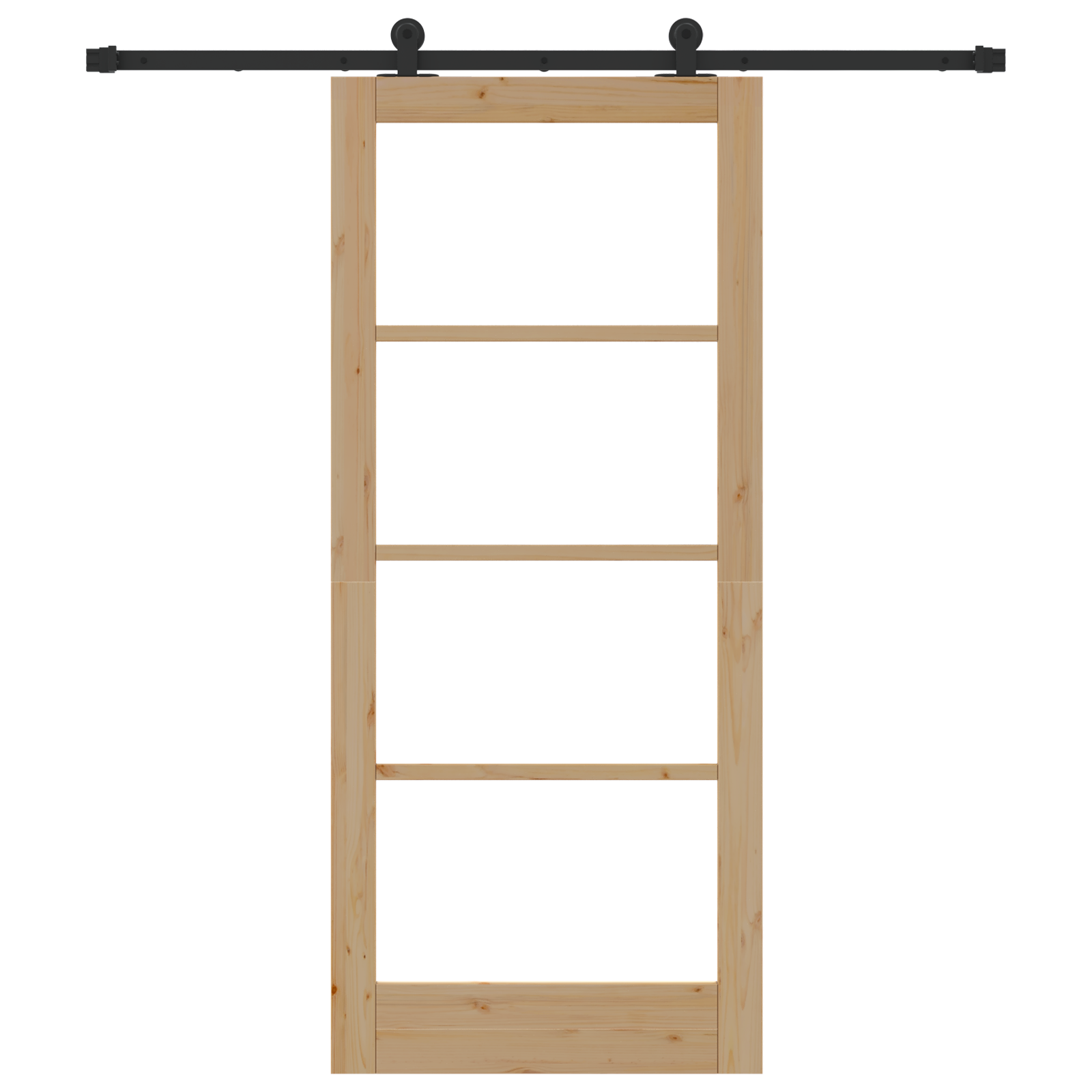 Porta Scorrevole  con Set di Ferramenta 'ORKDAL'Legno Massello e Vetro