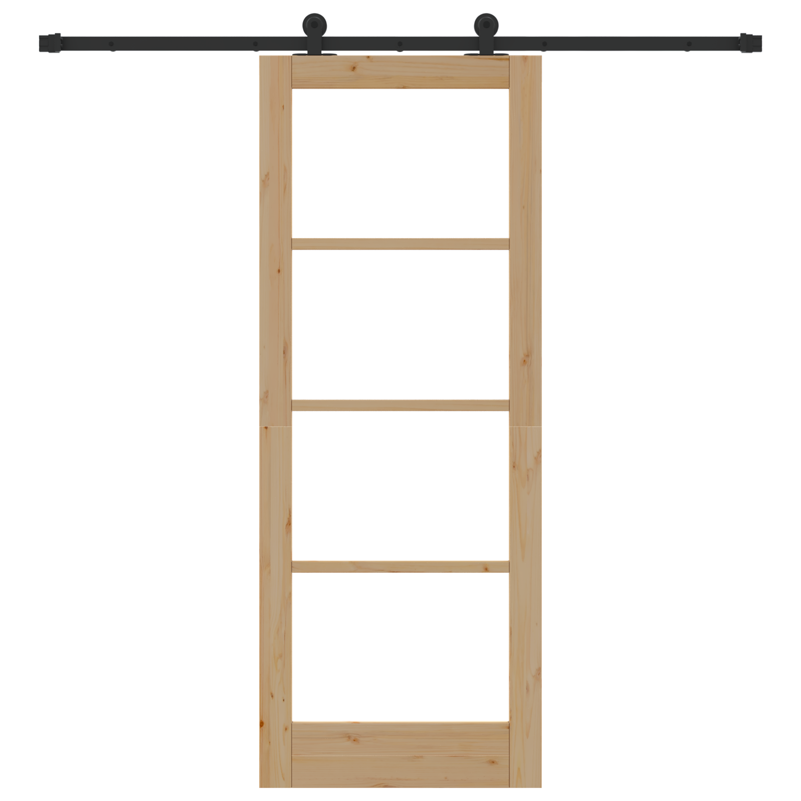 Porta scorrevole  con set di accessori 'ORKDAL'in legno massello e vetro