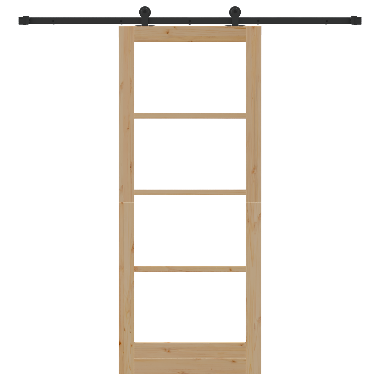 Porta Scorrevole  con Set di Accessori 'ORKDAL'Legno Solido e Vetro