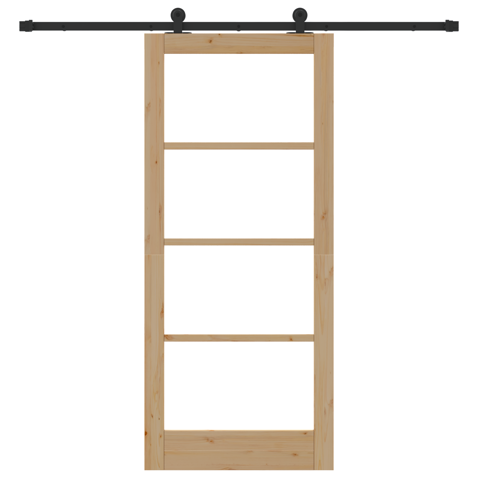 Porta Scorrevole con Kit Ferramenta 'ORKDAL'in Legno Solido e Vetro