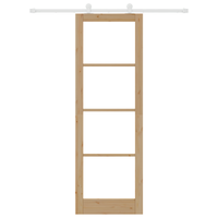 Porta Scorrevole  con set hardware 'ORKDAL'legno massello e vetro