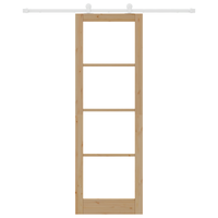 porta scorrevole  con Set di Ferramenta 'ORKDAL'Legno Massello e Vetro