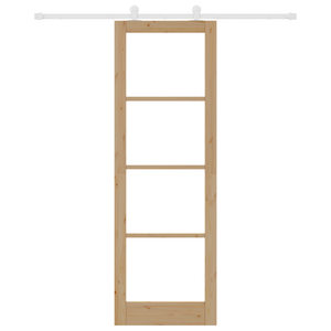 porta scorrevole  con Set di Ferramenta 'ORKDAL'Legno Massello e Vetro