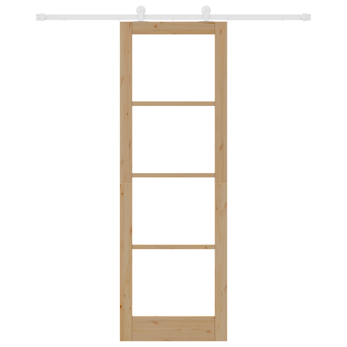 porta scorrevole  con Set di Ferramenta 'ORKDAL'Legno Massello e Vetro