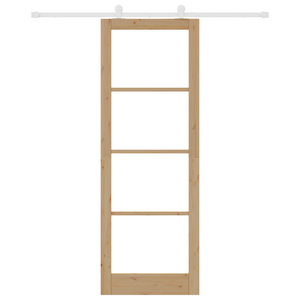 Porta Scorrevole  con Set di Accessori 'ORKDAL'in Legno Massello e Vetro