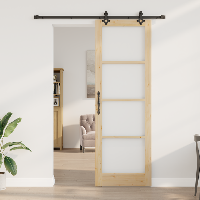 Porte Scorrevoli  con Kit di Hardware ORKDAL Legno Massello & Vetro