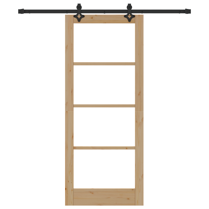 Porta scorrevole  con set di accessori "ORKDAL" Legno massello e vetro