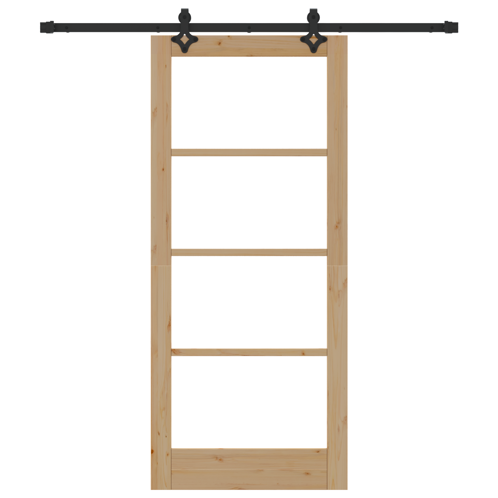 Porta Scorrevole  con Set Hardware 'ORKDAL'Legno Massello e Vetro