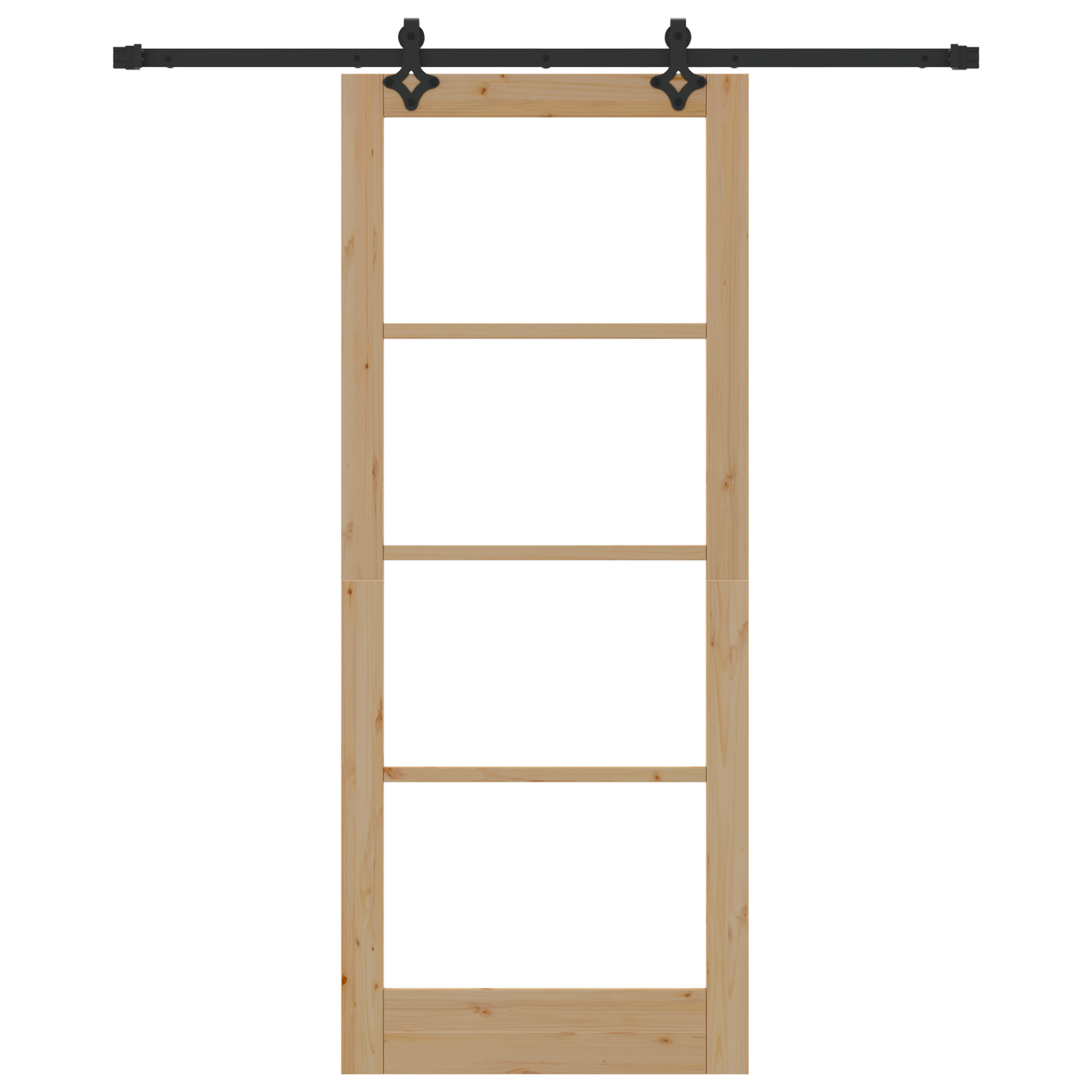 Porta scorrevole  con set hardware 'ORKDAL'Legno massello e vetro