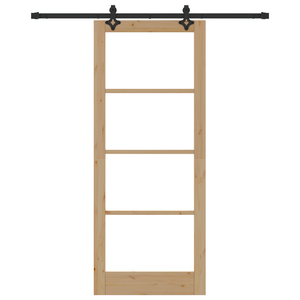 Porta scorrevole  con set hardware 'ORKDAL'Legno massello e vetro