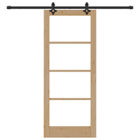 Porta scorrevole  con set hardware 'ORKDAL'in legno massello e vetro