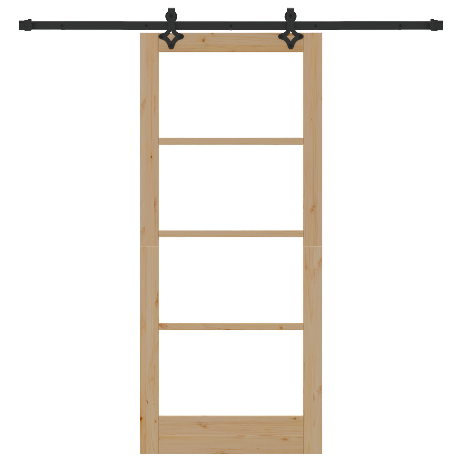 Porta scorrevole  con set hardware 'ORKDAL'in legno massello e vetro