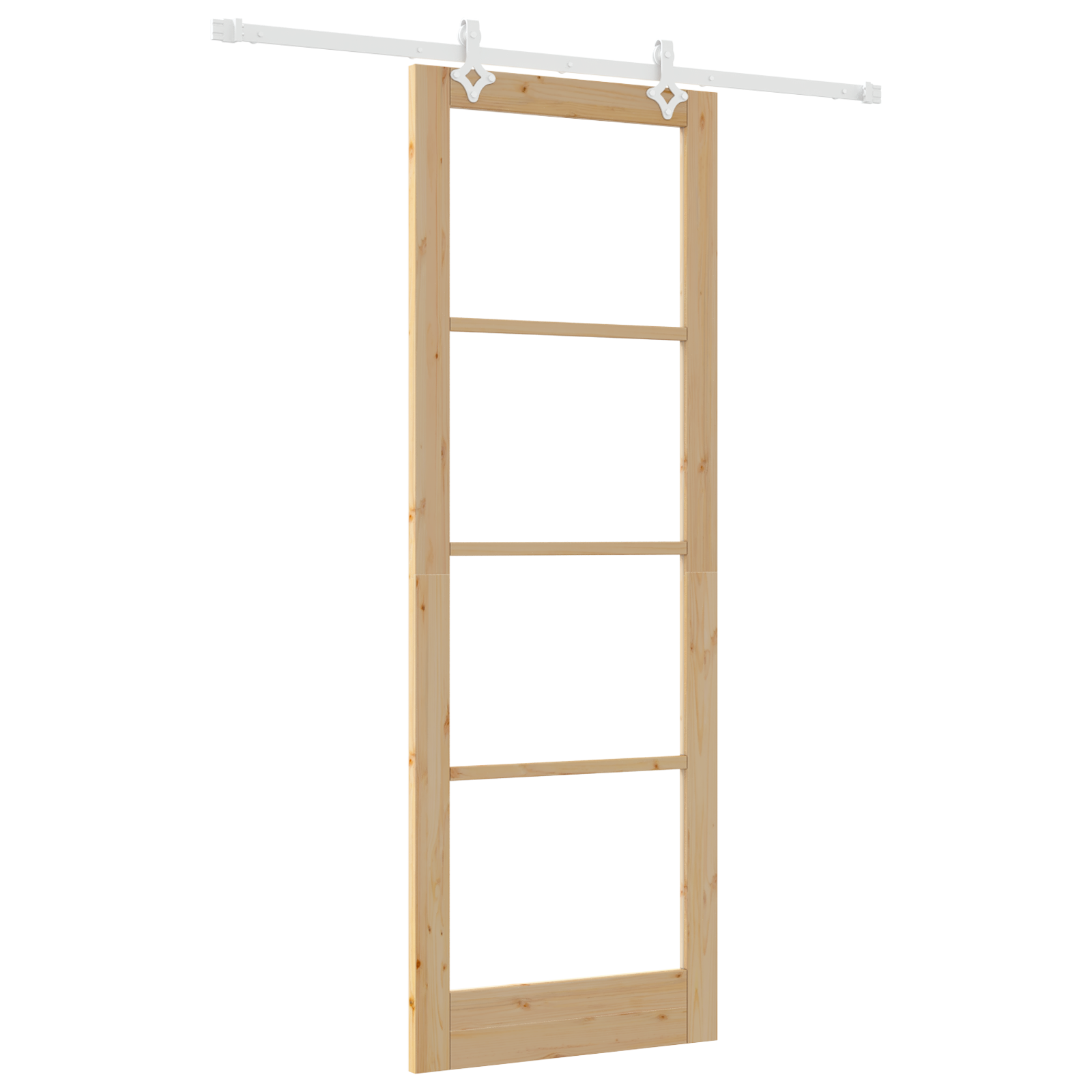 Porta Scorrevole  con Set Hardware 83x232 cm Legno Massello in Pino