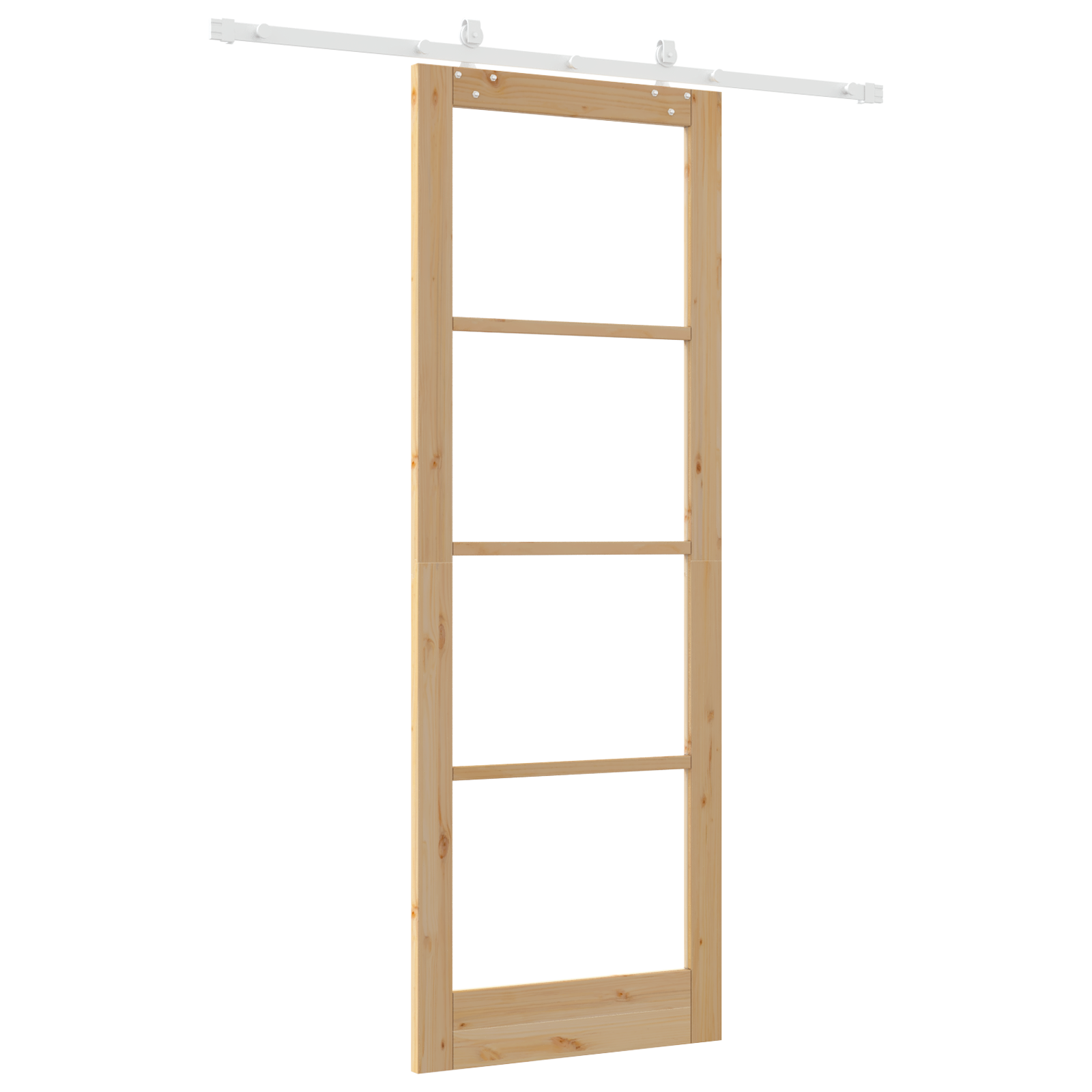 Porta Scorrevole  con Set Hardware 83x232 cm Legno Massello in Pino