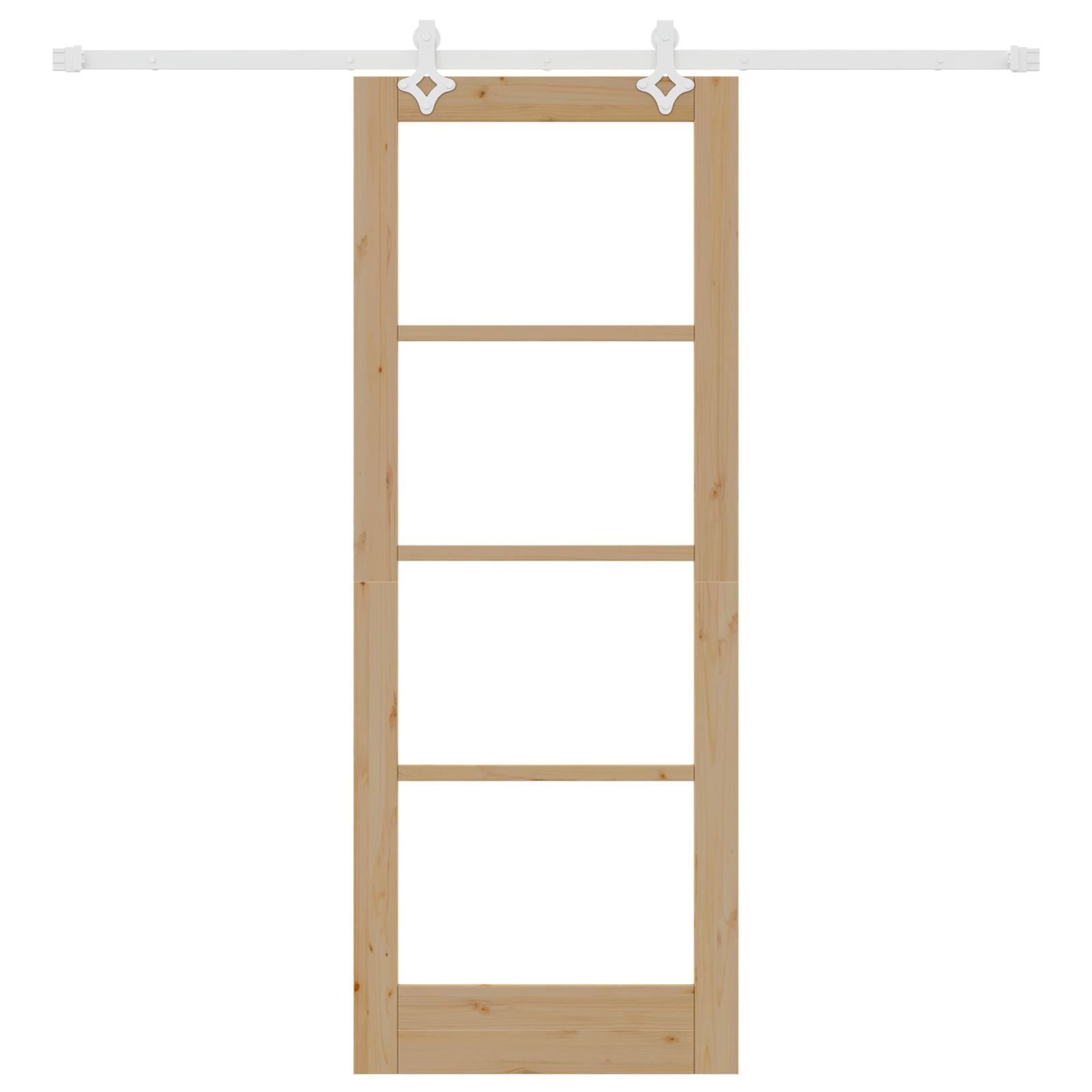 Set Porta Scorrevole  con Componenti 78x202 cm in Legno Massello di Pino