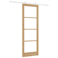 Set Porta Scorrevole  con Hardware 83x232 cm Legno Massello di Pino