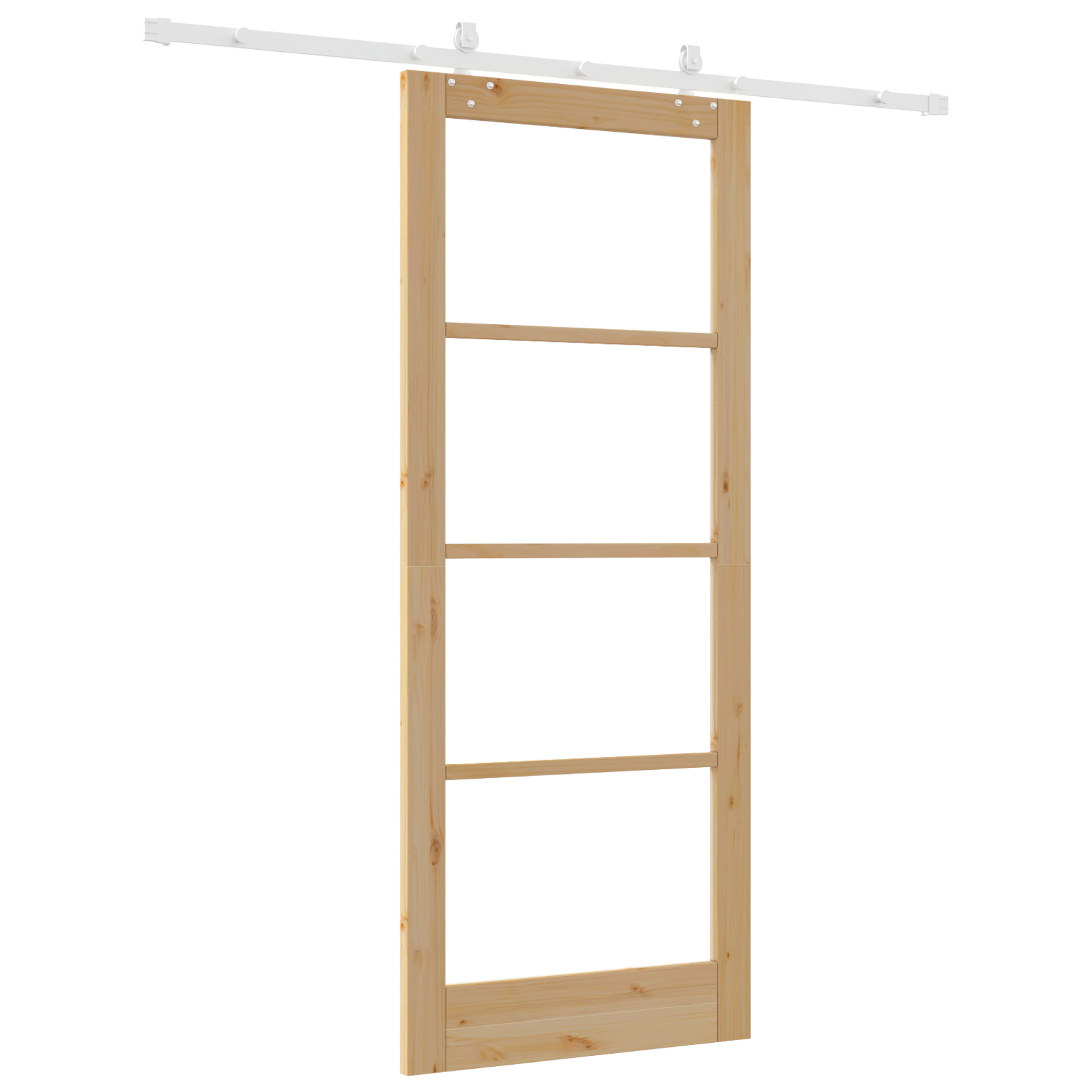 Set di Porte Scorrevoli  con Hardware 86x211 cm Legno Massello di Pino