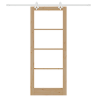 Set di Porte Scorrevoli  con Hardware 86x211 cm Legno Massello di Pino