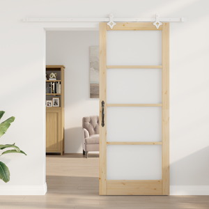 Set di Porte Scorrevoli  con Hardware 86x211 cm Legno Massello di Pino