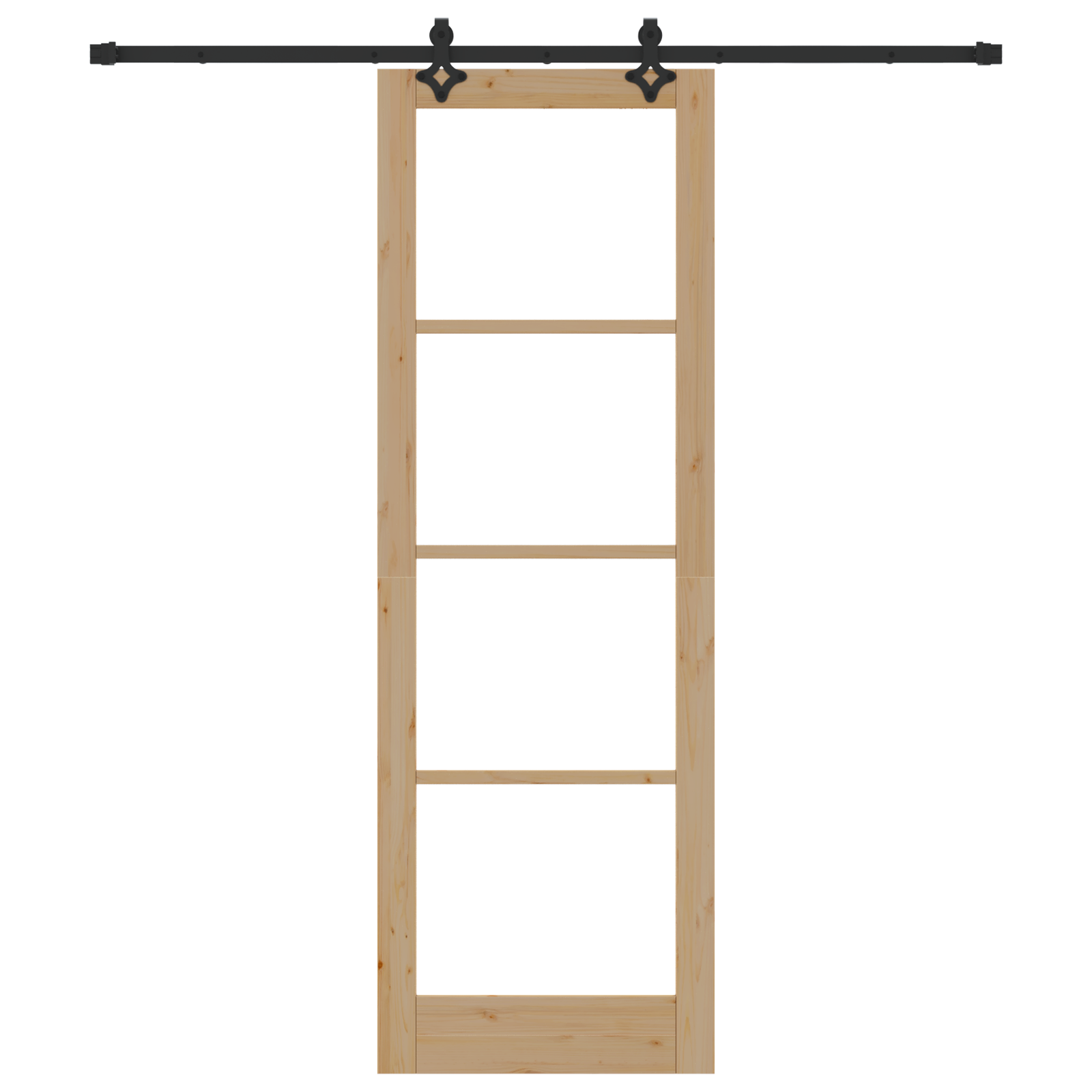 Porta Scorrevole con Set di Ferramenta 78x232 cm in Legno Massello di Pino