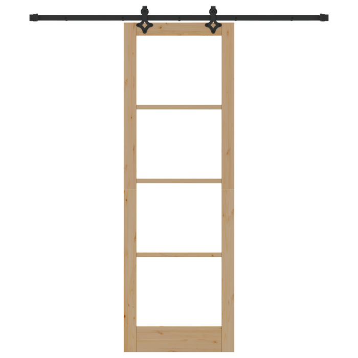 Porta Scorrevole con Set di Ferramenta 78x232 cm in Legno Massello di Pino