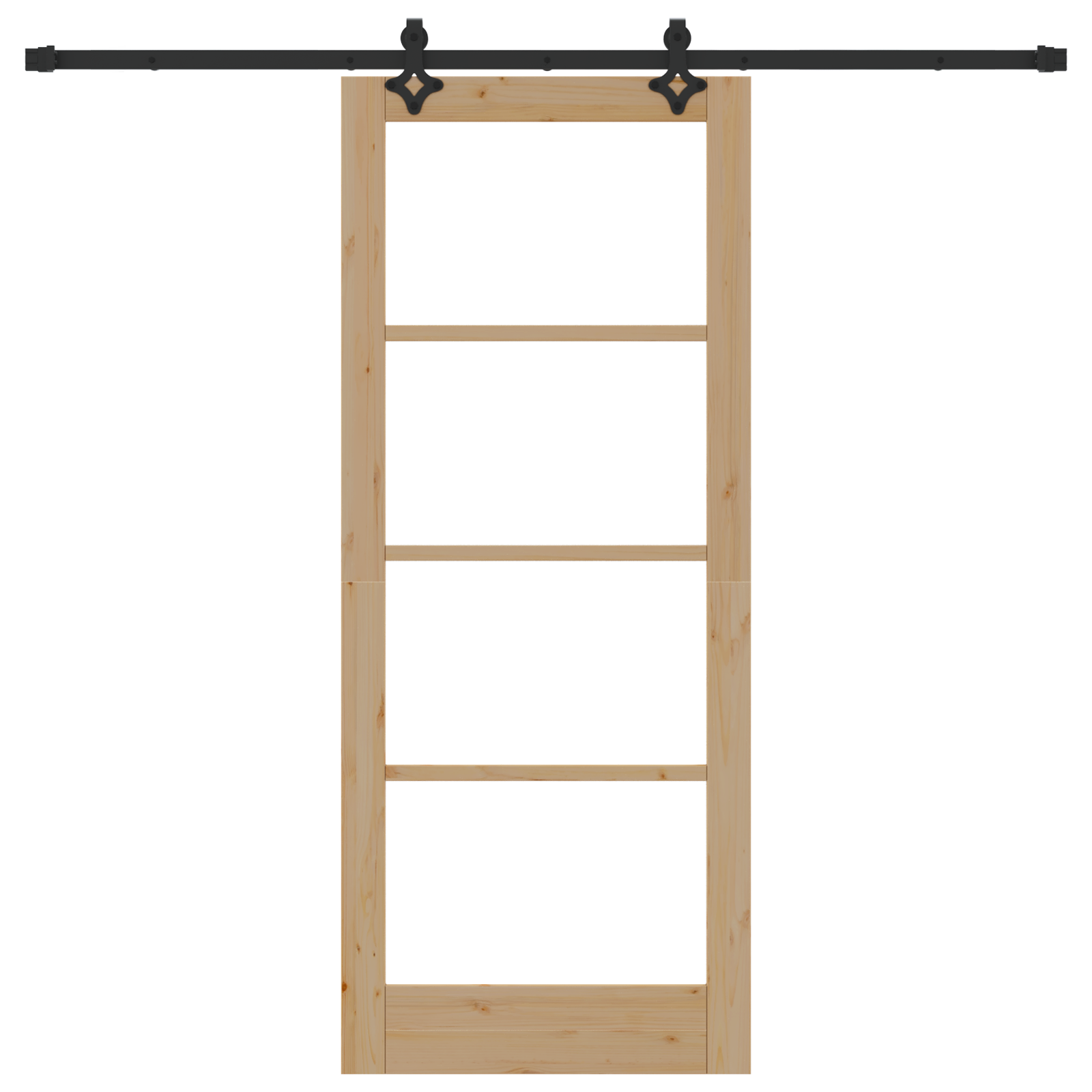 Porta Scorrevole  con Set di Ferramenta 83x202 cm in Legno Massello di Pino