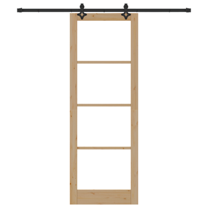 Porta scorrevole  con set di accessori 83x232 cm in legno massello di pino