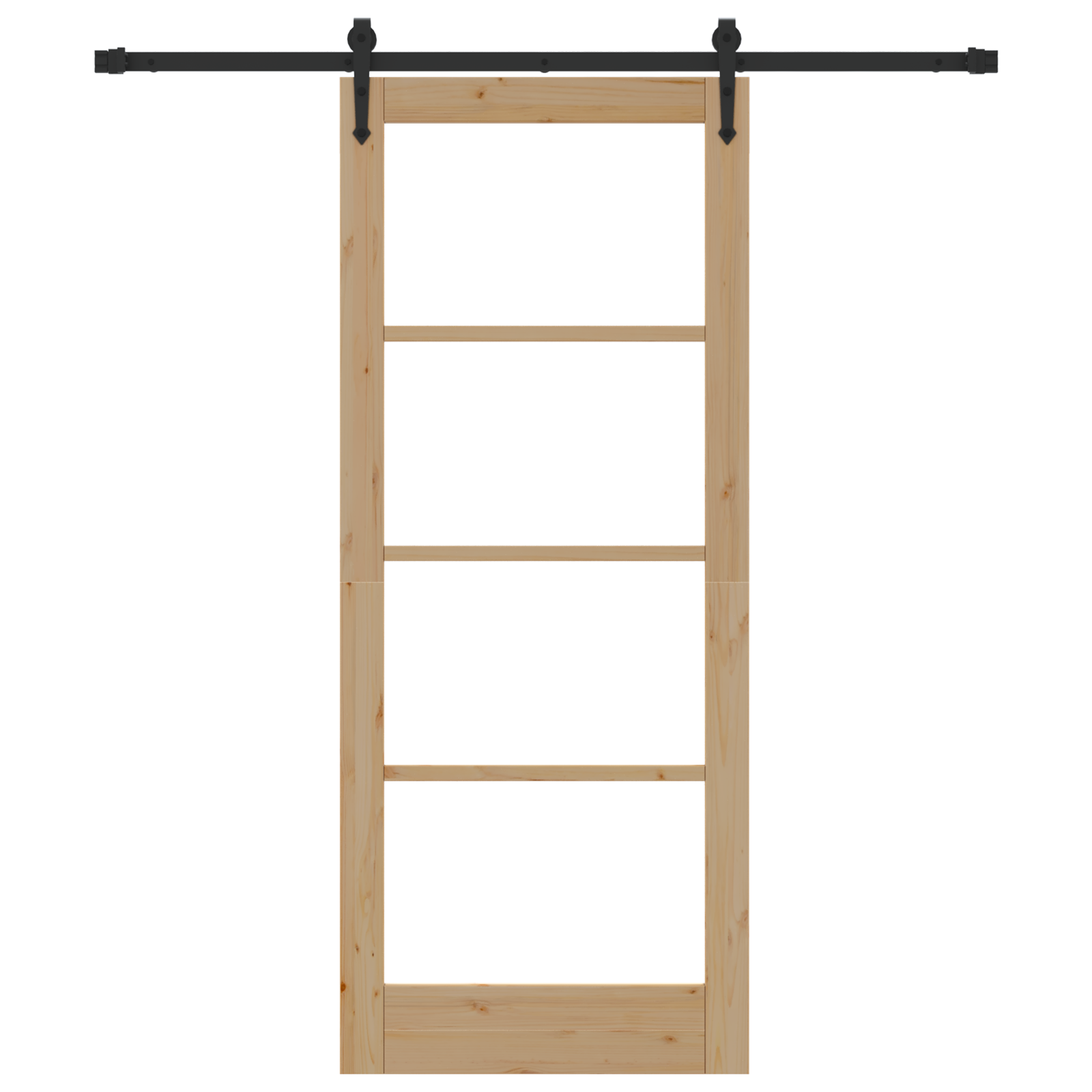 Porta Scorrevole con Set di Ferramenta 83x202 cm Legno Massello Pino