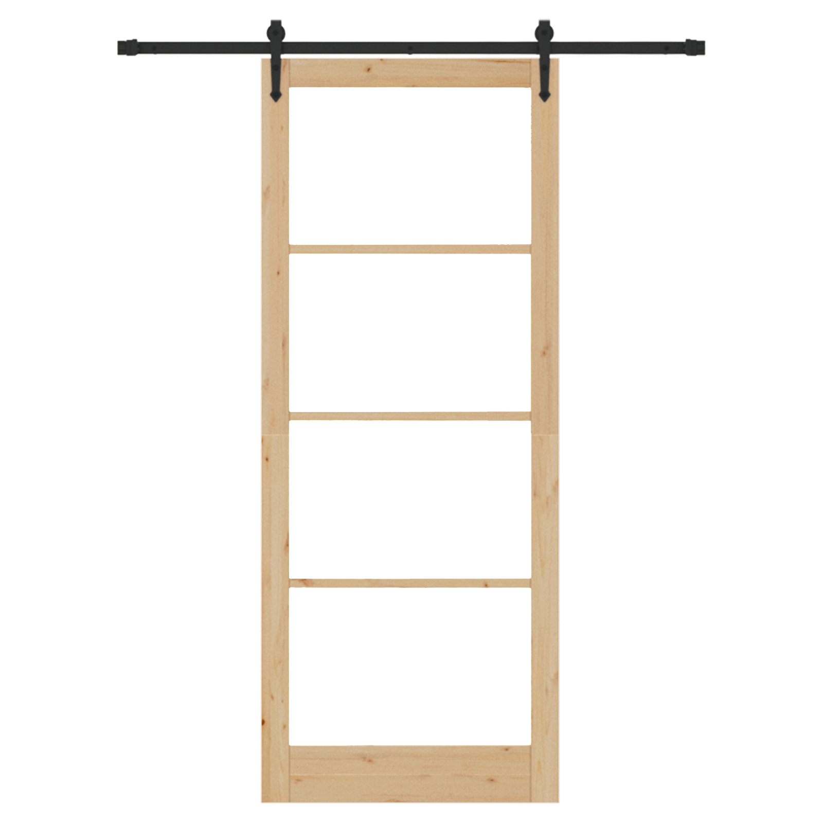 Porta Scorrevole  con Set di Ferramenta 83x232 cm in Legno Massello di Pino