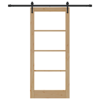 Porta scorrevole  con set di accessori 86x198.5 cm in legno di pino solido