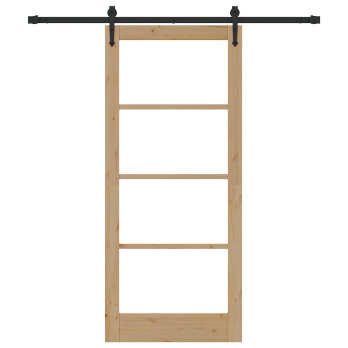 Porta scorrevole  con set di accessori 86x198.5 cm in legno di pino solido