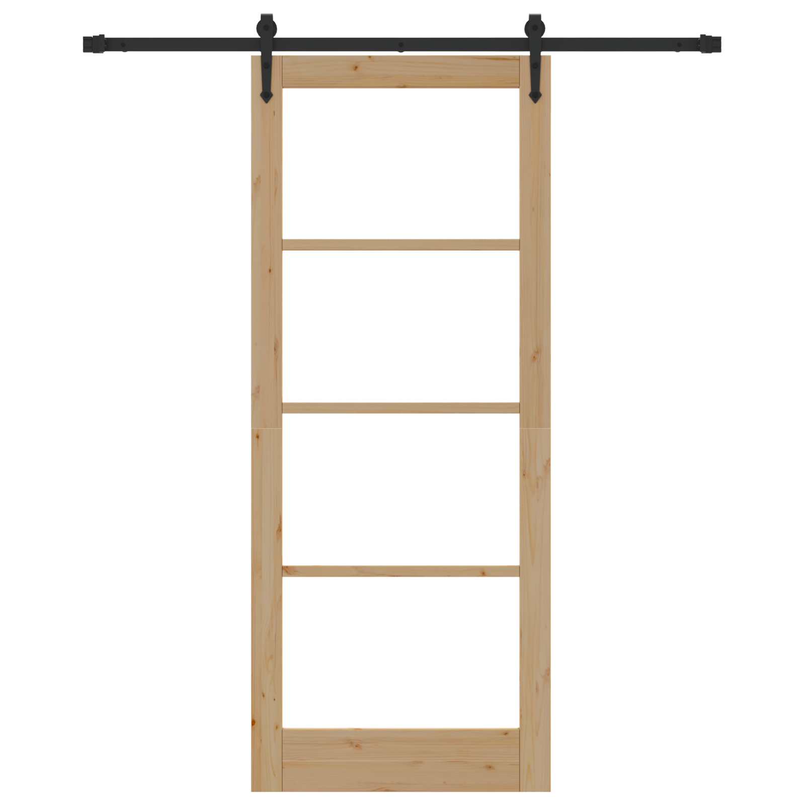 Porta Scorrevole  con Set di Ferramenta 86x211 cm Legno Massello di Pino