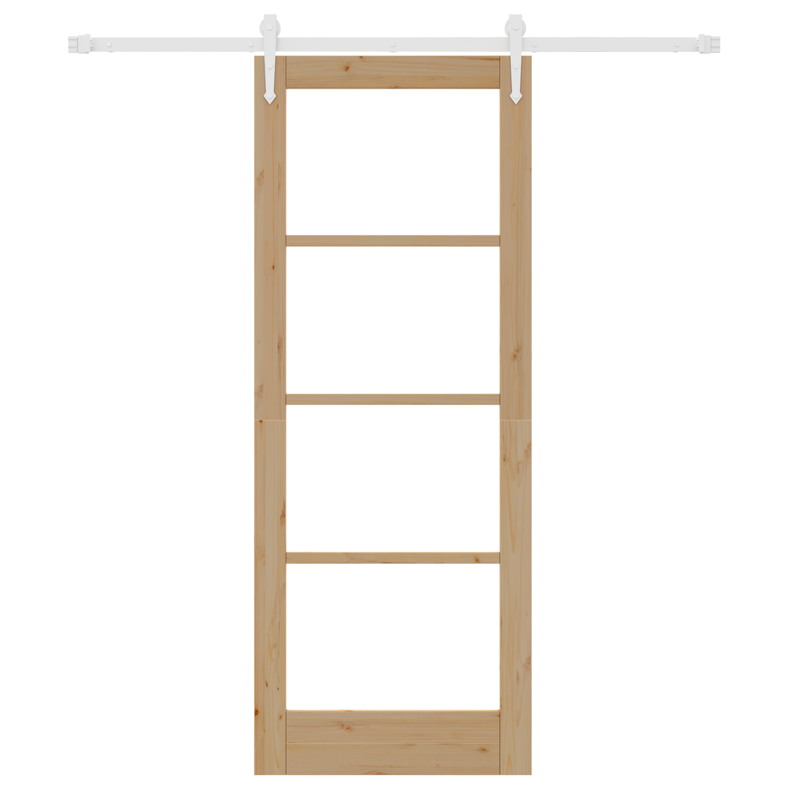 Set di Porta Scorrevole  con Set Hardware 78x202 cm Legno Massello in Pino