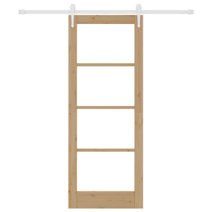 Set di Porta Scorrevole  con Set Hardware 78x202 cm Legno Massello in Pino