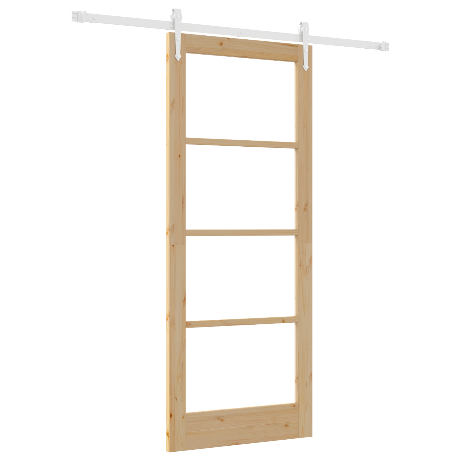 Porta scorrevole  con set di hardware 83x202 cm in legno massello di pino