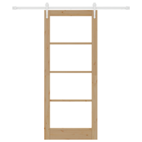 Porta scorrevole  con set di hardware 83x202 cm in legno massello di pino
