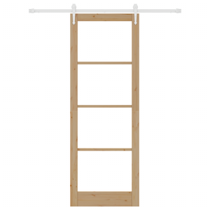 Porta scorrevole  con set di accessori 83x232 cm in legno massello di pino