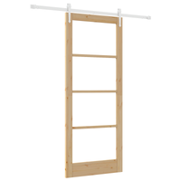 Porta scorrevole  con set hardware 86x211 cm legno solido pino