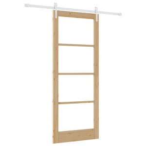 Porta scorrevole  con set hardware 86x211 cm legno solido pino