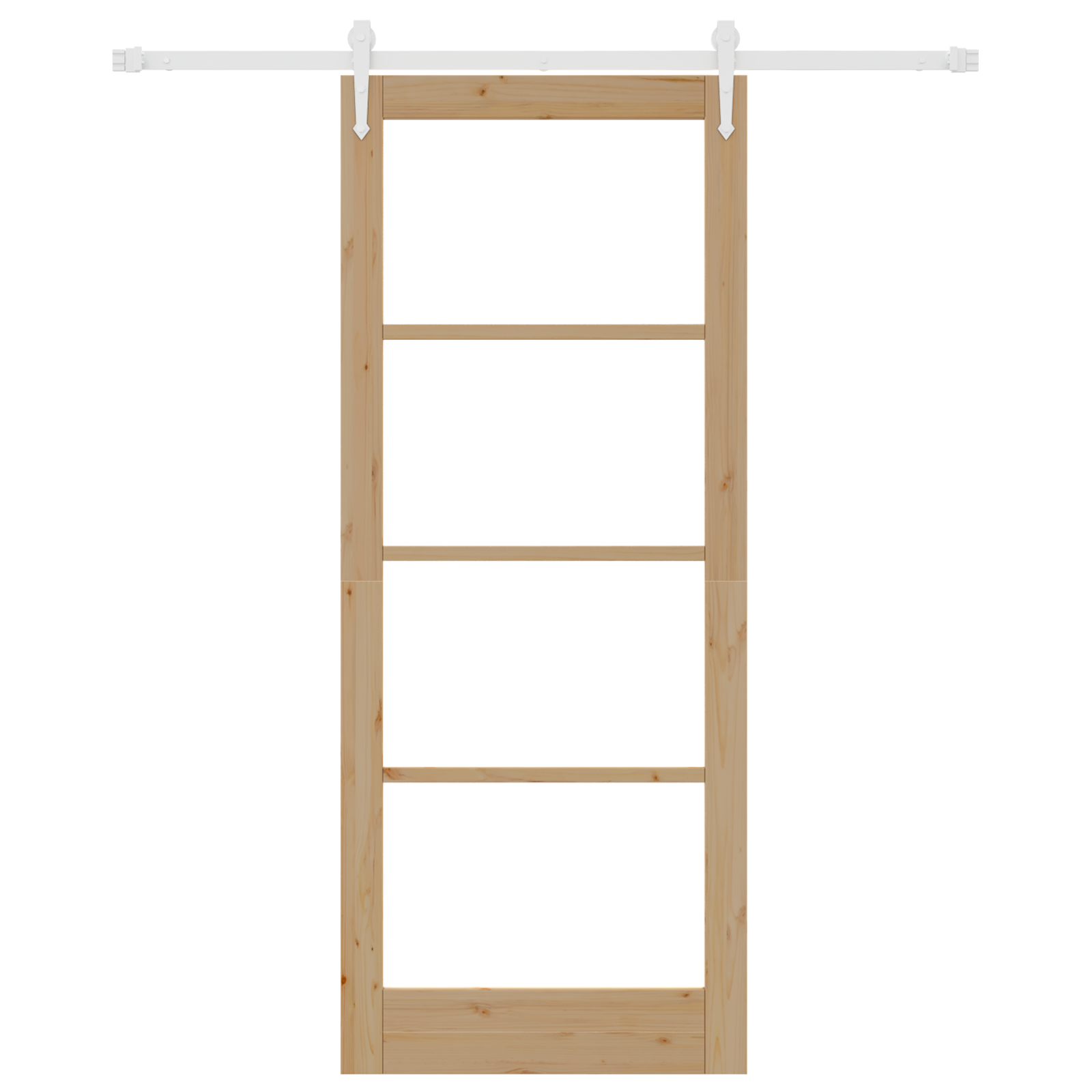 Porta scorrevole  con set hardware 86x211 cm legno solido pino