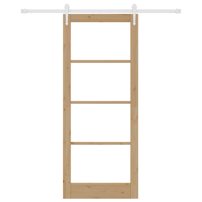 Porta scorrevole  con set hardware 86x211 cm legno solido pino