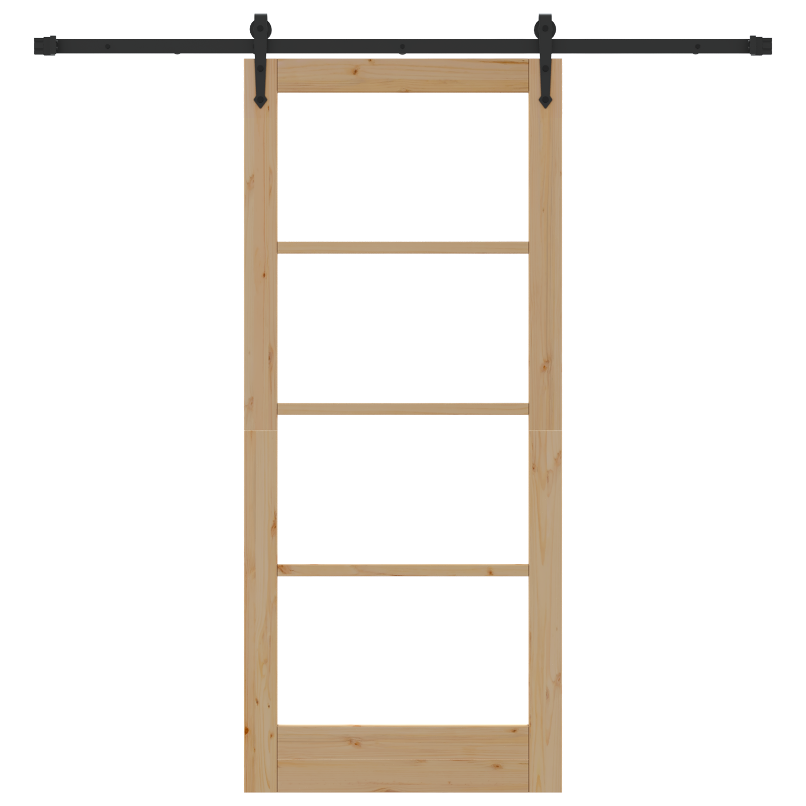 Set di porta scorrevole  con set di accessori 86x198.5 cm in legno massello di pino