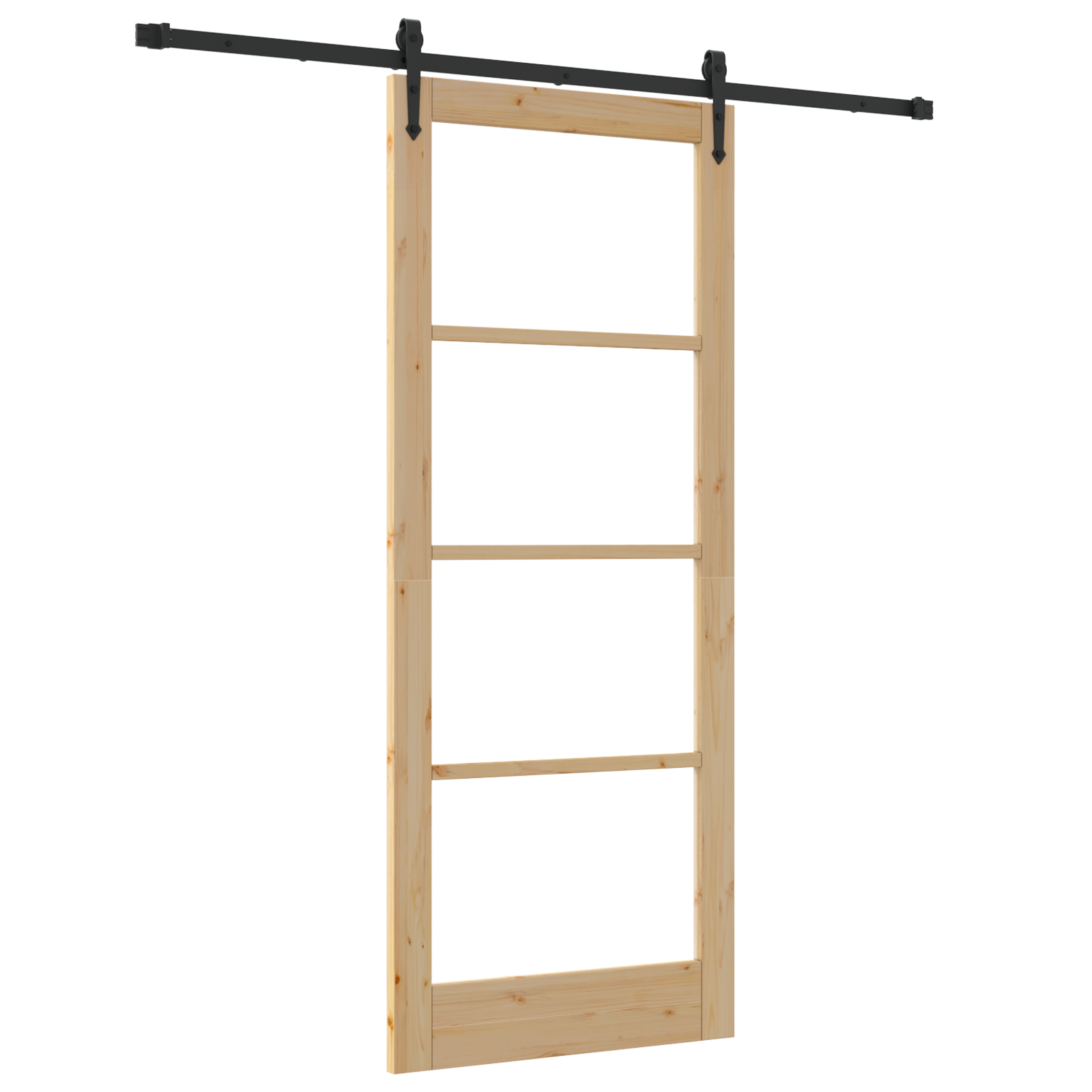 Porta scorrevole  con set di ferramenta 86x211 cm Legno massello di pino