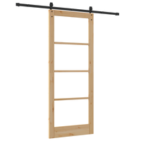 Porta scorrevole  con set di ferramenta 86x211 cm Legno massello di pino