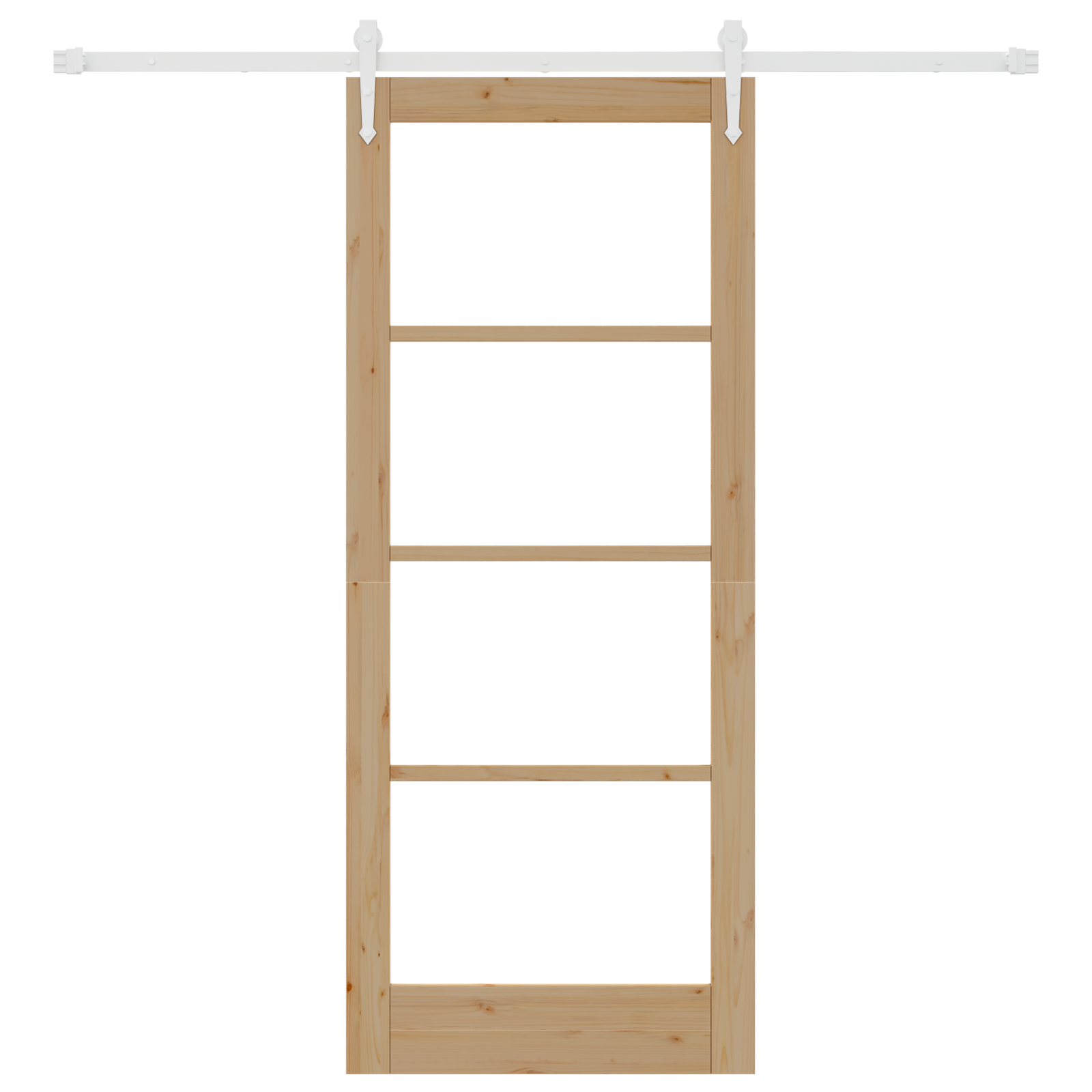 Porta Scorrevole  con Set Hardware 83x202 cm Legno Massello di Pino