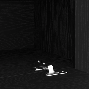 Set di mobili TV 3 pezzi  con luci LED in rovere nero in legno ingegnerizzato